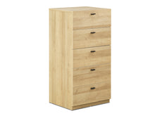 Load image into Gallery viewer, Hekla Tallboy 5 Drawer Chest Dresser - Oak
