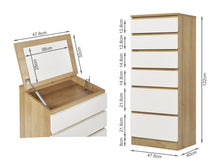 Load image into Gallery viewer, Harris 6 Drawer Tallboy with Mirror - Oak + White
