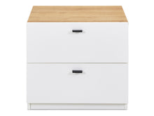 Load image into Gallery viewer, Hekla Wooden Bedside Table Nightstand with 2 Drawers - White
