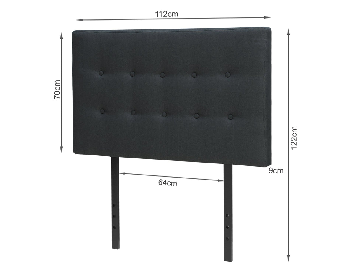 Susan King Single Fabric Upholstered Headboard - Black