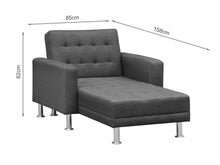 Load image into Gallery viewer, Colorado 3 Seater Sofa Bed Futon with Chaise - Dark Grey
