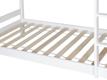 Load image into Gallery viewer, Maroon Single Wooden Bunk Bed Frame - White