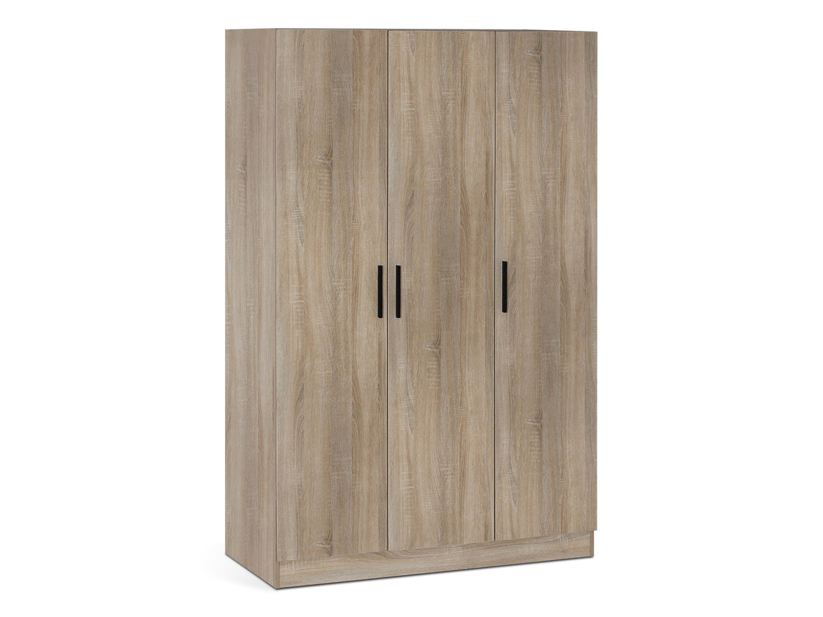 Bram 3 Door Wardrobe Cabinet - Oak