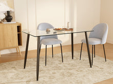 Load image into Gallery viewer, Eliot Tempered Glass Top Dining Table 120 x 70cm - Black