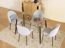 Load image into Gallery viewer, Eliot Tempered Glass Top Dining Table 120 x 70cm - Black