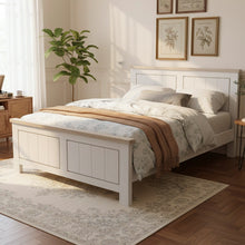 Load image into Gallery viewer, Aurora Solid Wood Queen Bed Frame - White