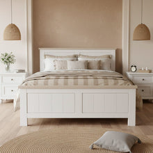 Load image into Gallery viewer, Aurora Solid Wood Queen Bed Frame - White