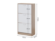 Load image into Gallery viewer, Matilda 3 Drawer Shoe Cabinet Storage Rack - Oak