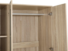 Load image into Gallery viewer, Bram 3 Door Wardrobe Cabinet with Mirror - Oak
