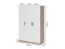 Load image into Gallery viewer, Bram 3 Door Wardrobe Cabinet - Oak + White
