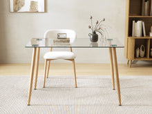 Load image into Gallery viewer, Fen Tempered Glass Top Dining Table 120 x 70cm - Oak