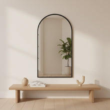 Load image into Gallery viewer, Luna Arched Metal Wall Mirror - Black