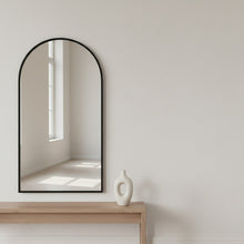 Load image into Gallery viewer, Luna Arched Metal Wall Mirror - Black
