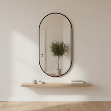 Load image into Gallery viewer, Luna Oval Metal Framed Wall Mirror - Black