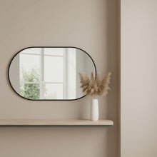 Load image into Gallery viewer, Luna Oval Metal Framed Wall Mirror - Black