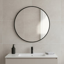 Load image into Gallery viewer, Nova Round Metal Framed Wall Mirror 50cm - Black