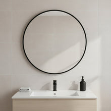 Load image into Gallery viewer, Nova Round Metal Framed Wall Mirror 50cm - Black