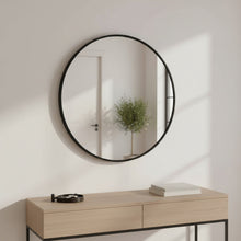 Load image into Gallery viewer, Nova Round Metal Framed Wall Mirror 50cm - Black