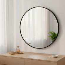 Load image into Gallery viewer, Nova Round Metal Framed Wall Mirror 50cm - Black