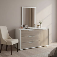 Load image into Gallery viewer, Waipoua 4 Drawer Low Boy with Mirror- GREY OAK