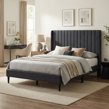 Load image into Gallery viewer, Simien Double Fabric Bed Frame - Mid Grey