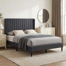 Load image into Gallery viewer, Simien Double Fabric Bed Frame - Mid Grey