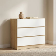 Load image into Gallery viewer, Harris 3 Drawers Tallboy - Oak + White