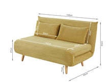 Load image into Gallery viewer, Hastings 2 Seater Fold-Out Sofa Bed - Yellow