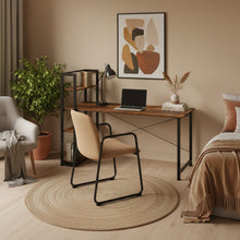Load image into Gallery viewer, Kevin 160cm Computer Desk with Bookshelf - Rustic Brown