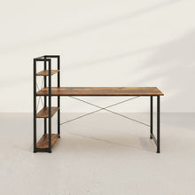 Load image into Gallery viewer, Kevin 160cm Computer Desk with Bookshelf - Rustic Brown