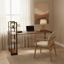 Load image into Gallery viewer, Kevin 160cm Computer Desk with Bookshelf - Rustic Brown