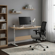 Load image into Gallery viewer, Hector 140cm Height-Adjustable Computer Desk - Maple + White