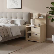 Load image into Gallery viewer, Finn Bedside Table with Shelves - Oak