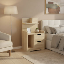 Load image into Gallery viewer, Finn Bedside Table with Shelves - Oak