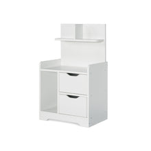 Load image into Gallery viewer, Finn Bedside Table with Shelves - White