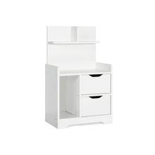 Load image into Gallery viewer, Finn Bedside Table with Shelves - White
