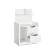 Load image into Gallery viewer, Finn Bedside Table with Shelves - White