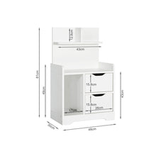 Load image into Gallery viewer, Finn Bedside Table with Shelves - White