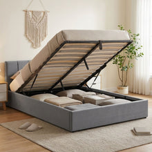 Load image into Gallery viewer, Penelope Queen Gas Lift Velvet Bed Frame - Grey