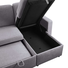 Load image into Gallery viewer, Amy 3 Seater Sofa Bed with Storage - Light Grey