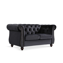 Load image into Gallery viewer, Emily Velvet 2 Seater Sofa – Black