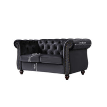 Load image into Gallery viewer, Emily Velvet 2 Seater Sofa – Black