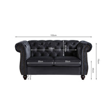 Load image into Gallery viewer, Emily Velvet 2 Seater Sofa – Black