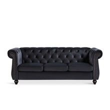 Load image into Gallery viewer, Emily Velvet 3 Seater Sofa – Black