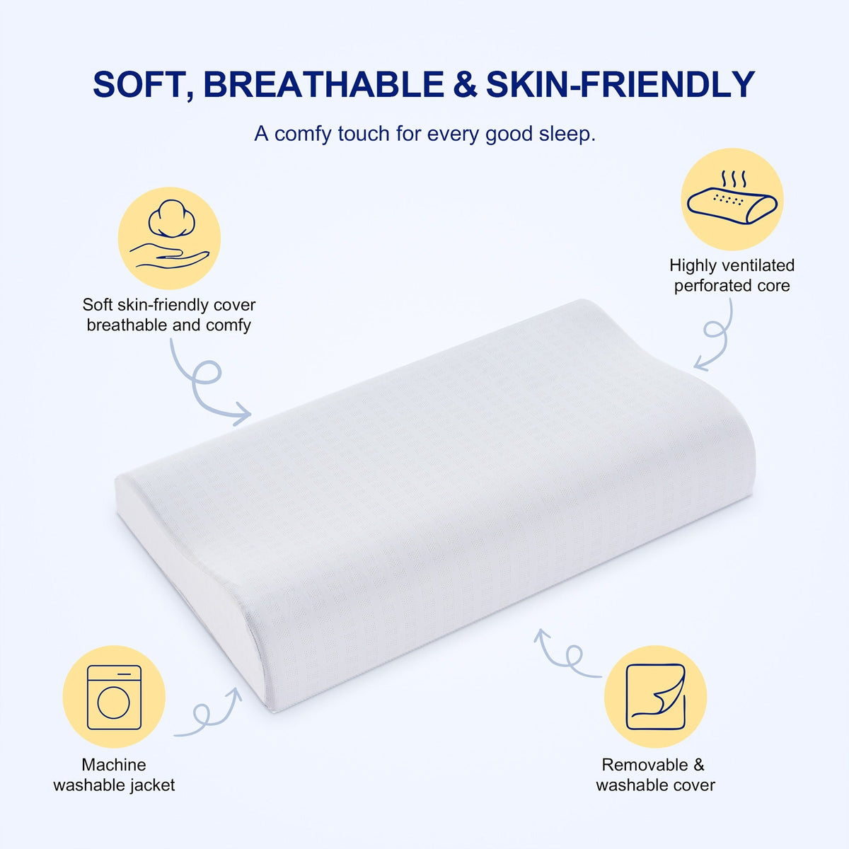 MiniContour Memory Foam Pillow 60 x 35 x 8/10CM