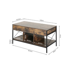 Load image into Gallery viewer, Vault Lift-Top Storage Coffee Table - Rustic Brown