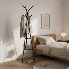 Load image into Gallery viewer, Aero Coat Rack with Storage Shelves - Black