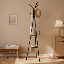 Load image into Gallery viewer, Aero Coat Rack with Storage Shelves - Black