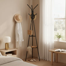 Load image into Gallery viewer, Aero Coat Rack with Storage Shelves - Black
