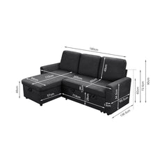 Load image into Gallery viewer, Amy 3 Seater Sofa Bed with Storage - Dark Grey
